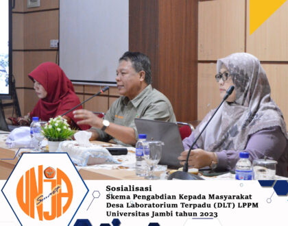 Lppm Universitas Jambi mengaddakan sosialisasi skema pangabdian kepada masyarakat Desa Laboratorium Terpadu (DLT) LPPM Universitas Jambi
