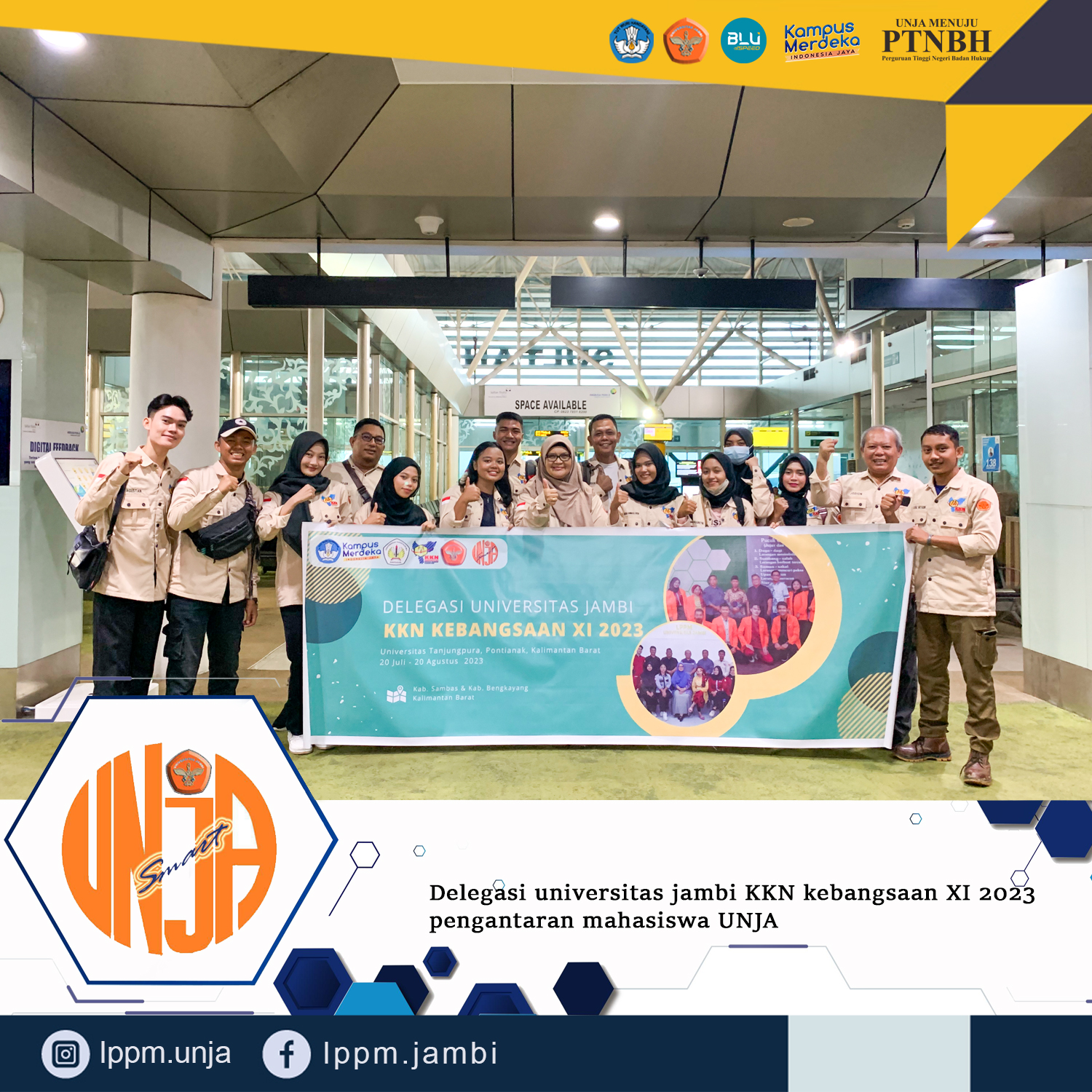 Delegasi Universitas Jambi KKN Kebangsaan XI tahun 2023 di Universitas Tanjungpura Provinsi Kalimantan Barat.